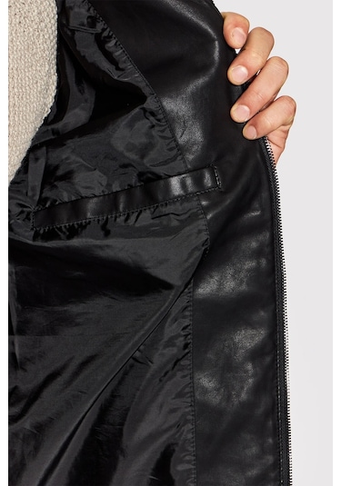 Jack & Jones Erkek Deri Ceket 12147218 Siyah