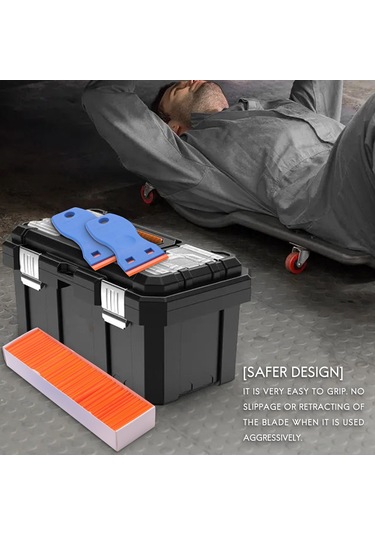 Xiaaokeji Adet Plastik Jilet Bıçağı Kazıyıcıları Ve 100 Adet 1,5 İnç Çift Kenar