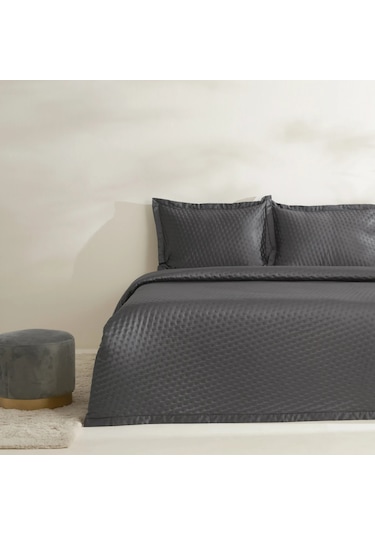 Karaca Home Alice Çift Kişilik Yatak Örtüsü Seti Antrasit Antrasit