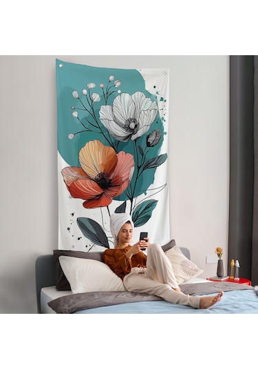 Haşhaş Çiçekleri Duvar Örtüsü-7647