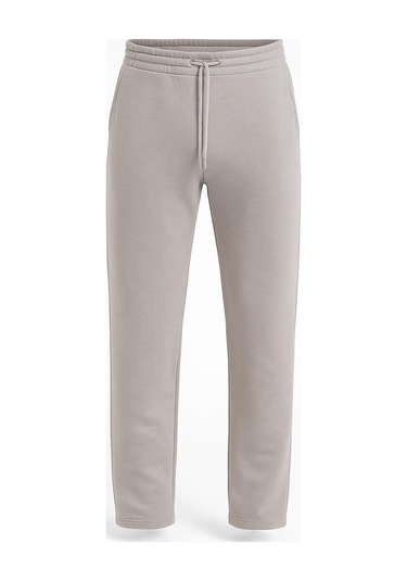 Erkek Düz Paça 3 İplik Şardonlu Rahat Kesim Premium Kumaş Eşofman Altı Gri