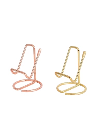 Padalink Demir Tel Metal Telefon Tutucu, Masaüstü Okuma Gösterim Aparatı, Çift Paket Gül Altın + Altın Altın