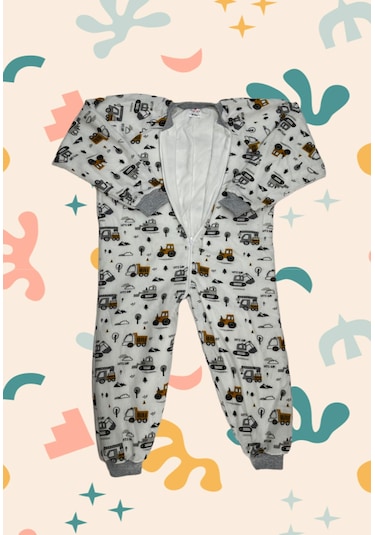 7-12 Yaş Arası Çocuk Ekru Elyafsız Pazen Uyku Tulumu Ekru