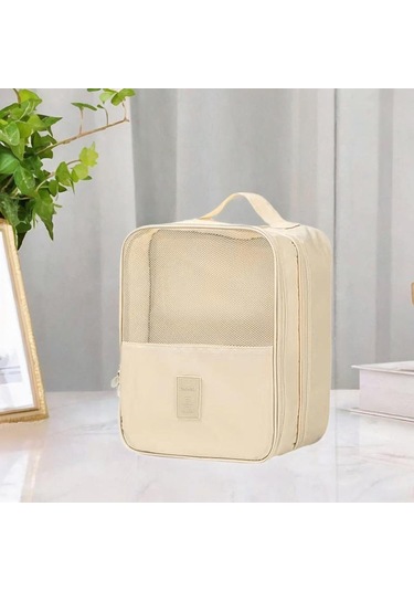 Suntek Seyahat Ayakkabı Çantası El Erkek Kadın Saplı Haki Haki