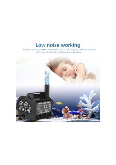 Dianziye Mini 5v Yüksek Performanslı Su Pompası: 600l/h Akış, 7.2ft Yükseklik, Usb Şarj Ve Emme Tabanı İle Akvaryum, Bahçe Göleti, Evcil Hayvan İçin.