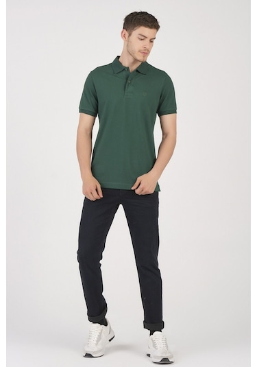 Classıc Pamuk Regular Comfort Erkek Polo Yaka Tişört Yeşil