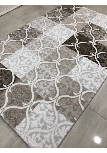 Dinarsu Halı Divina 150X233 Dı-010 Vizon Krem Kareli 4 M2 Halı !