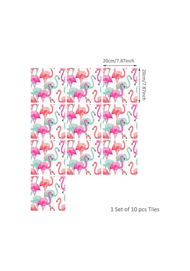 Geekyou Mediterranean Vintage Sticker Mosaik 20x20cm 10 Adet - Pvc Otomatik Yapışkan Duvar Dekorasyonu Diğer