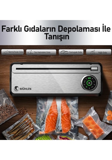 Mühlen Tam Otomatik Robotik Ev Gıda Vakum Makinesi V77 + Poşetli