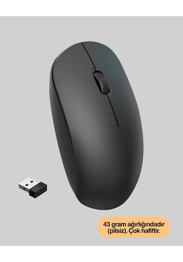 Kablosuz Sessiz Mouse Ayarlanabilir Dpı Ve Usb Bağlantılı Standart