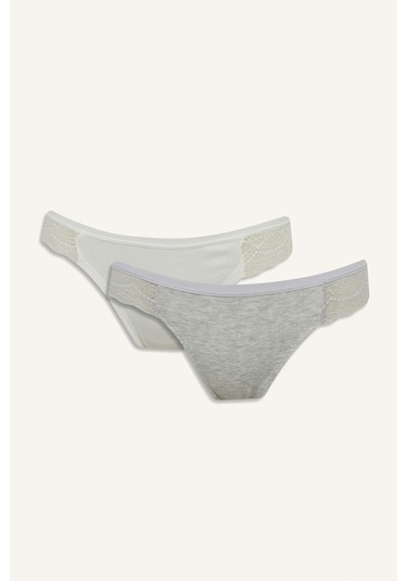 Defacto Dantel Detaylı Ribana 2li Brazilian Külot-fall İn Love F6603ax25hsgr93 Gri