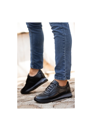 D0315 Günlük Ortopedik Erkek Klasik Garantili Ayakkabı Siyah