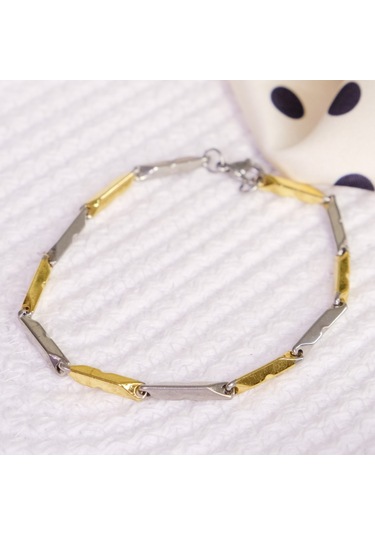 Iki Renk Kararmaz Çelik Erkek Bileklik Çok Renkli