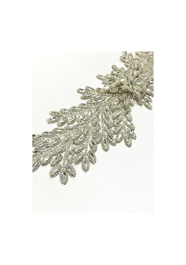 Ütüyle Yapışan Kristal Taşlı Aplike - Gümüş