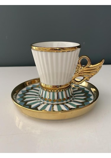 Roykıng Mavi-yeşil 6 Kişilik Kahve Fincan Takımı Mavi - Yeşil