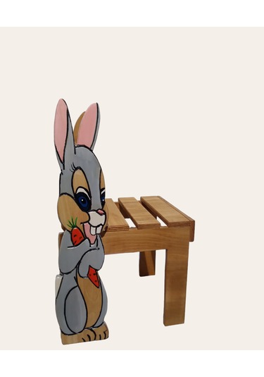 Rabbit Ahşap Tamamı El Yapımı Çocuk Sandalyesi