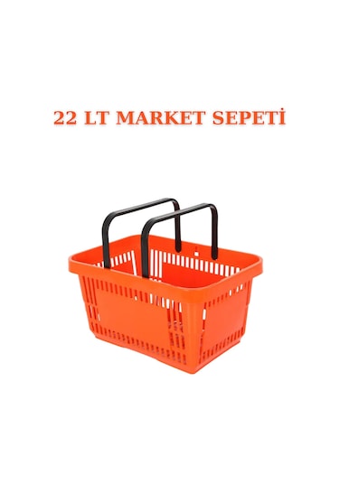 5 adet 22Litre Market ve Alışveriş Sepeti, Saplı Market Sepeti T