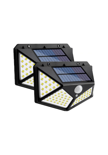4 Adet Güneş Enerjili Solar Bahçe Duvar Lamba Aydınlatma 100 Led