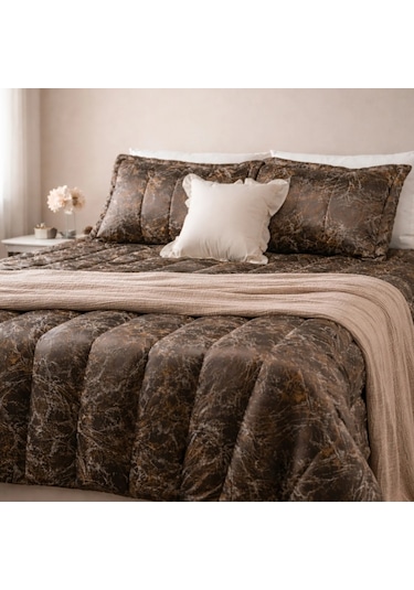 Luna Bueno Glory Dark Brown Çift Kişilik Yatak Örtüsü Çok Renkli