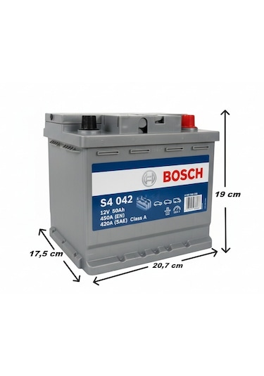 Bosch S4 042 12 V 50 Ah Amper 450 A En Akü