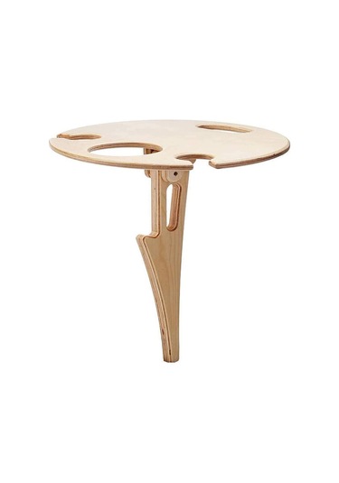 Taşınabilir Açık Katlanır Ahşap Şarap Masası Şarap Cam Tutucu Plaj Arka Bahçe Piknik Partisi İçin Kahverengi