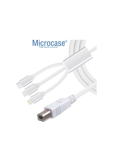 3in1 Lighting-Type-C-Micro USB Yazıcı Kablosu AL3192