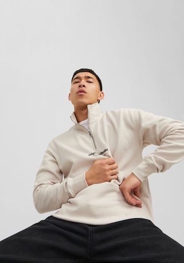 Jack & Jones Dik Yaka Yarım Fermuarlı Sweatshirt - Vesterbro 12241777 Moonbeam Yeşil