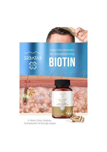 Erbatab Biotin Takviye Edici Gıda 60 Kapsül