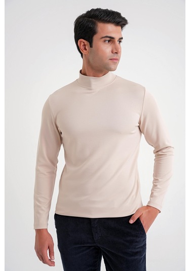 Ts 894 T-shırt Slim Bej Casual Bej