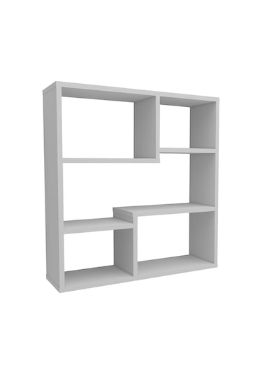 5 Raflı Duvar Rafı, Mutfak Rafı, Oturma Odası Rafı Beyaz