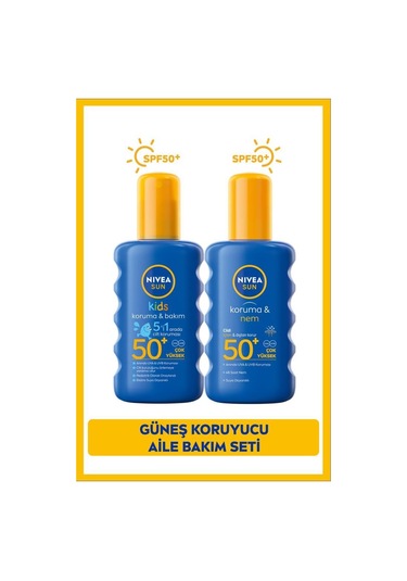 Sun Spf50 Yüksek Güneş Koruyucu Vücut Sprey 200ml Ve Çocuklar İçin Hassas Güneş Koruyucu Sprey 200ml