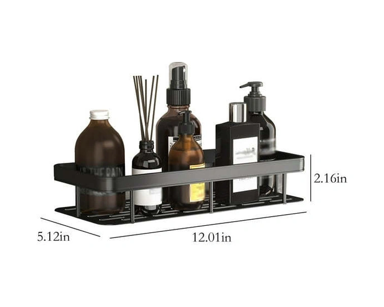 Yunboo Siyah Uzay Alüminyum Duvar Rakusu - Delme Yok Kurulum, Kuru Tutma, Mutfak/banyo Çok Amaçlı Depolama Siyah