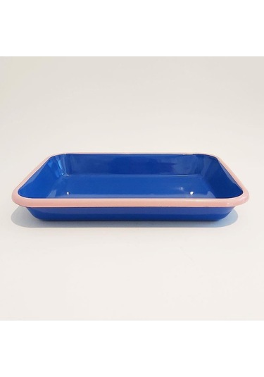 Emaye Meze Tabağı Kobalt Pembe 27 X 19 Cm Kobalt