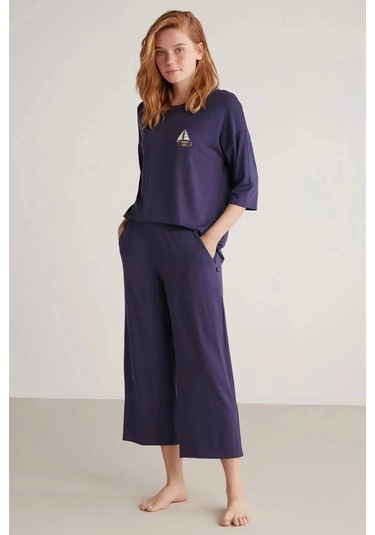 Nautıca W602 Kadın Uzun Kollu Pijama Takımı Mor