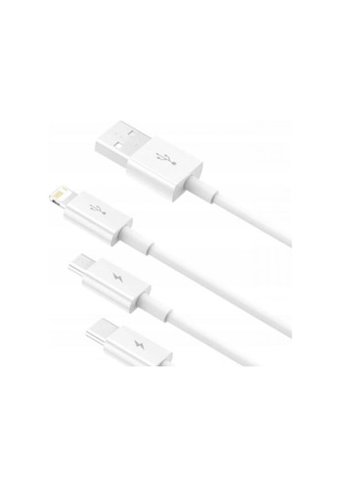 Baseus 50 Cm Metre 3.5amper Yüksek Hızlı 3in1 Type-c, Apple iPhone Uyumlu Lightning Ve Micro Şarj Ve Data Kablosu