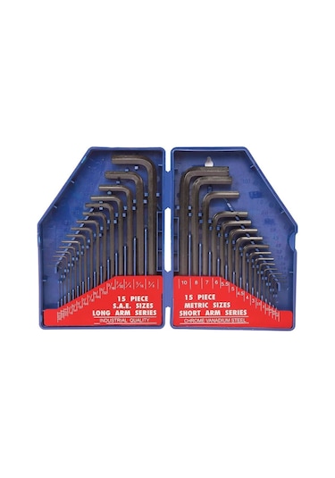 Workpro Wp222018 30 Parça Uzun Boy Cr-v Metrik/inç Profesyonel Allen Anahtar Takımı Fr Wp222018