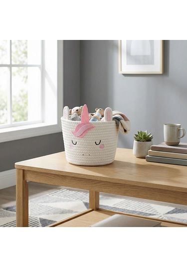 Koçtaş Unicorn Hasır Sepet 22 x 22 Cm Beyaz