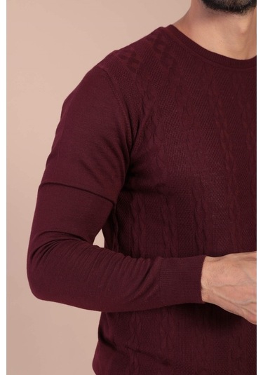 Ferraro Bisiklet Yaka Superfine Yün Kazak - Bordo Bordo (490434031) Bordo