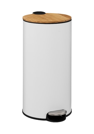5five Çöp Kovaları Simply Smart Bambou 30 Lt Metal Beyaz