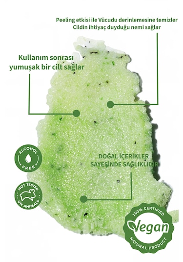Lucille %100 Vegan Yeşil Çay & Aloe Vera Aromalı Vücut Scrub 25gr