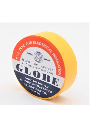 Globe Pvc Elektrik İzolasyon Bant "0.13x19x10yrds" Sarı 500'lü 1 Koli