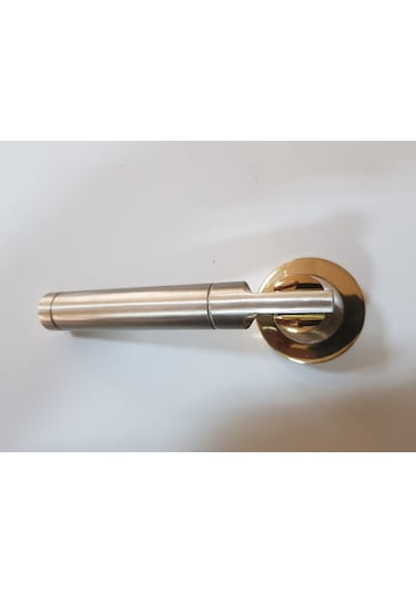 Çelik Kapı Kolu Rozetli Yasemin Albrifin Saten Sol