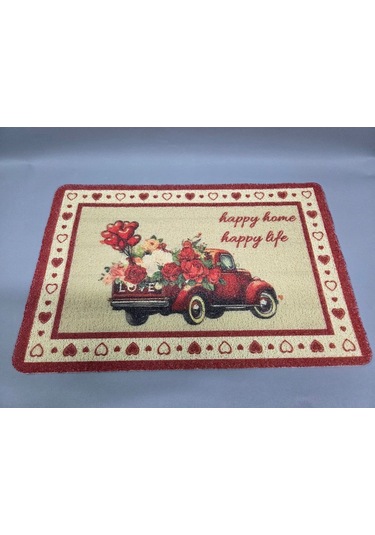 Hijyenik Kıvırcık Paspas 40x60 Cm - Islaklık Emici Kapı Önü Paspası Kırmızı