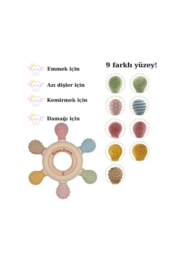 Silikon Bebek Diş Kaşıyıcı Hafif Ve Rahat Kavranır Çok Renkli