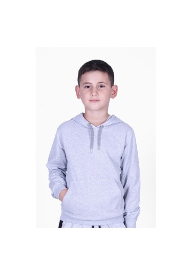 Fyk Kids 2'li Sweatshirt Kangur Cepli, Erkek Sweatshirt Füme - Gri