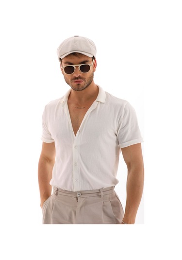 Yazlık Kasket Bej Açık Bej