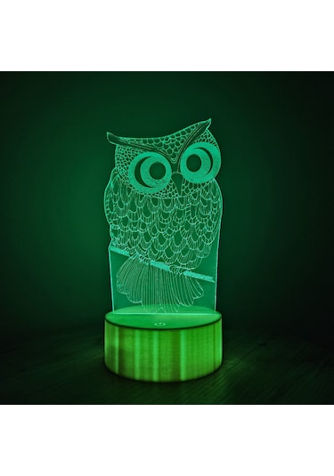 Jetjest Baykuş Figürlü 3d Led Gece Lambası