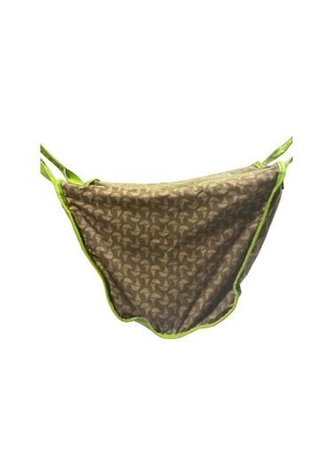 Kaliteli Eskitme Organik Vintage Salaş Desenli Günlük Gezi Seyahat Plaj Kadın Omuz El Çantası M Yeşil Kahve