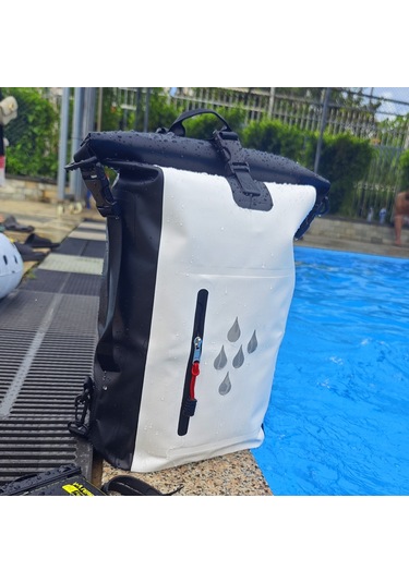 Su Geçirmez Sırt Çantası-25l Büyük Kapasiteli Pvc Suya Dayanıklı Çanta - Yüzme, Dalış, Trekking, Kamp Ida-erkek Ve Kadın 25l Spot Beyaz