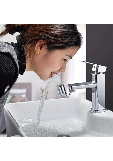 Buffer 720 Derece Dönebilen 4 Filtreli Tüm Musluk Tipleri İle Uyumlu Montaj Aparatlı Musluk Başlık - 9036518020682drvs1